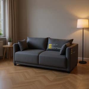 Divano a tre posti in tessuto grigio scuro imbottito 1500*950*750mm Mobili minimalisti per soggiorno - Product Image 2
