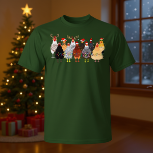 Camiseta Merry Chickmas de Navidad con diseño de sombrero de Papá Noel y luces - Product Image 3