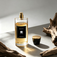 Flacon de parfum en verre cylindrique de grande taille 250 ml avec couvercle brillant et boîte personnalisée