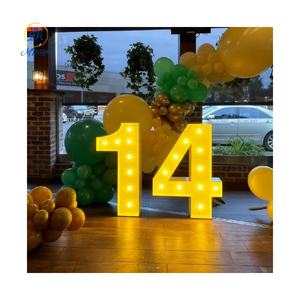 Bombilla LED Independiente con Números del 0 al 9, Decoración de Fiesta, <span class=keywords><strong>Letras</strong></span> Gigantes Iluminadas de 4 pies y 3 pies, <span class=keywords><strong>Letras</strong></span> LED Gigantes para Decoración de Cumpleaños - Product Image 5