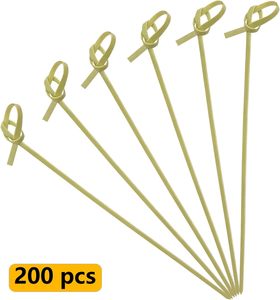 Nudo en bucle Selecciones de alimentos Palillos de dientes de fiesta para aperitivos Barbacoa Snacks Club Sándwiches Selecciones de cóctel Brochetas de Bambú - Product Image 6