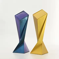 Trophée des champions en cristal de marbre doré du fabricant 2025 avec base noire grand trophée de la coupe du sport pour la compétition sportive