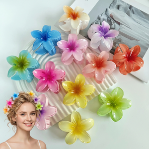 Nuove fermagli per capelli a forma di fiore di Plumeria da 8 cm per donne e ragazze, forcine coreane a forma di fiore a uovo, fermagli per capelli hawaiani per matrimoni e feste. - Product Image 5