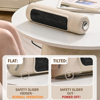 Chauffage d'appoint électrique portable 800W, mini radiateur de bureau silencieux, 2 niveaux de chaleur pour bureau, chambre et maison