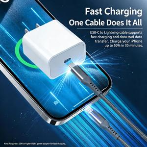 Cable Trenzado USB-C a Lightning con Certificación MFi de Carga Rápida de 20W y Transferencia de Datos de Alta Velocidad para iOS, Cobre Puro - Product Image 3