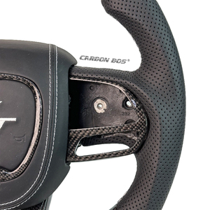 Volant en fibre de carbone de style noir, modèle personnalisé haut de gamme, adapté aux <span class=keywords><strong>Dodge</strong></span> Charger <span class=keywords><strong>Challenger</strong></span> Charger <span class=keywords><strong>Challenger</strong></span> SRT <span class=keywords><strong>RT</strong></span> - Product Image 2