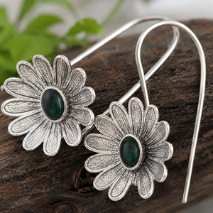 Orecchini Pendenti Vintage con Fiore di Loto Verde, Gioielli Creativi di Moda per Donne - Product Image 4