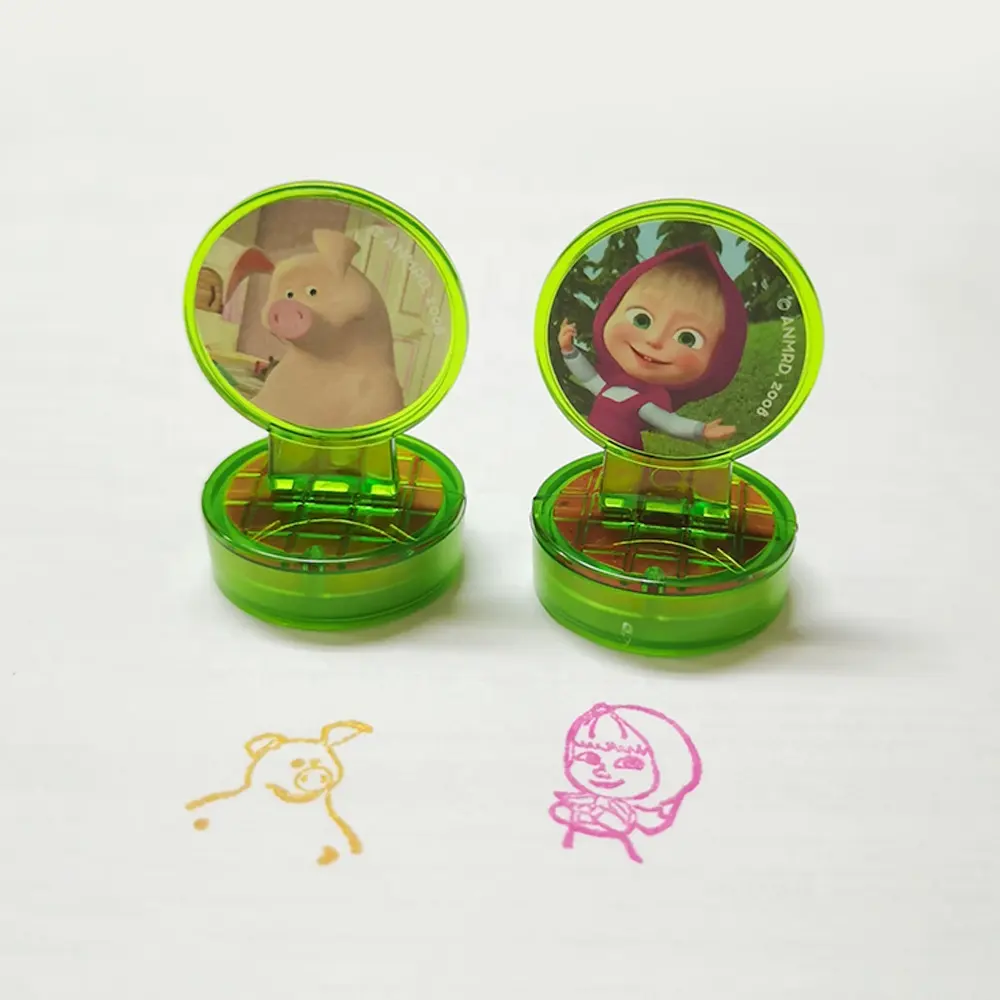 Dihua Postzegel Makers Plastic Kinderen Speelgoed Embossing Custom Rubber Stempel Gepersonaliseerde Dier Zelfinktende Naam Plastic Stempel