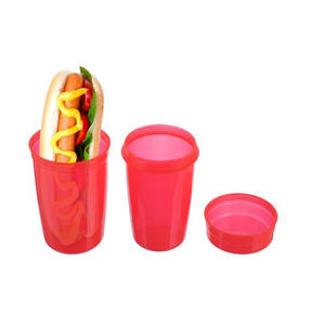 2 en 1 para ir almuerzo de viaje reutilizable twistable burrito plástico <span class=keywords><strong>sub</strong></span> sándwich rollo y salchicha contenedor para perrito caliente - Product Image 4