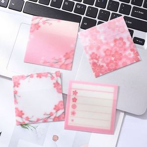 Bloc-notes autocollant transparent HengXin <span class=keywords><strong>Sakura</strong></span> avec papeterie brillante, bloc-notes auto-adhésif 3*3 pour étudiants - Product Image 3