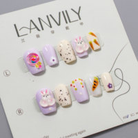 Uñas postizas RONIKI de primera calidad, hechas a mano, con forma de almendra cuadrada, diseño personalizado, de fácil aplicación, bajo pedido mínimo y entrega rápida.