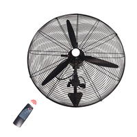 Ventilateur mural industriel télécommandé de 20 pouces avec forte puissance de ventilation, ventilateur à cornet robuste commercial, à fixation murale