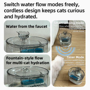 Kablosuz şeffaf Pet çeşme 74.39/su sebili oz pumcat kedi evcil hayvan kaseleri otomatik ve hiçbir temizlik güçlük besleyiciler - Product Image 4