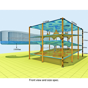 Aire de jeux intérieure personnalisable pour enfants, en <span class=keywords><strong>corde</strong></span> de nylon crochetée à la main, avec structure multi-tours et sentier aquatique combiné - Product Image 2