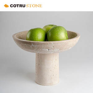 ถาดไม้ค้ำยันธรรมชาติสีเบจทรงกลมดีไซน์ใหม่การตกแต่งภายในที่ทันสมัยงานศิลปะวินเทจระดับไฮเอนด์ - Product Image 5