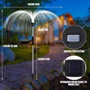 Lámpara de Fibra Óptica con Forma de Medusa, Resistente al Agua IP65, Lámpara Solar LED para Decoración de Jardín y Césped, Lámpara de Fibra de Vidrio - Product Image 2