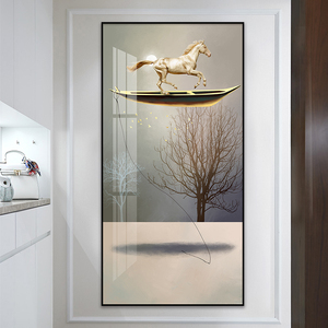 Peintures d'animaux abstraites bateau <span class=keywords><strong>à</strong></span> <span class=keywords><strong>cheval</strong></span> et arbre art mural de luxe pour couloir et décor <span class=keywords><strong>à</strong></span> la maison photo impression sur toile et affiches - Product Image 3