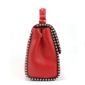 Bolso de mano de piel sintética para mujer con asa superior, detalle de remaches, solapa, bandolera pequeña, bolso cruzado informal de moda para el día a día - Product Image 3