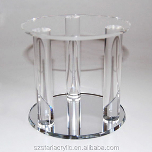 Đứng miễn phí Vòng rắn Rod rõ ràng <span class=keywords><strong>Acrylic</strong></span> bánh cưới separator đứng chủ với gương cơ sở - Product Image 1