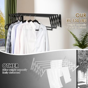 Séchoir à linge mural pliable Porte-serviettes à linge peu encombrant <span class=keywords><strong>pour</strong></span> salle <span class=keywords><strong>de</strong></span> bain et salon - Product Image 5