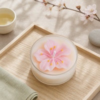 Bougie artisanale en cire d'abeille, parfum fleur de pêcher, forme de fleur, mini-bougie, parfum personnalisé pour mariage, décoration de la maison, cadeau de fête