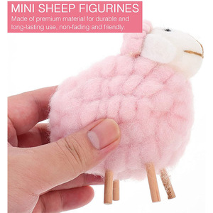 Statue Miniature Mignon Laine Feutre Mouton Ornement - Product Image 5