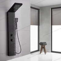 Système de robinet de tour de panneau de douche thermostatique moderne en acier inoxydable Design dissimulé Chrome poli Équipement de salle de bain Hôtels
