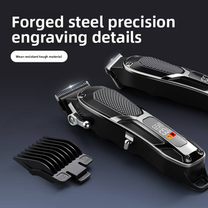 <span class=keywords><strong>Tondeuse</strong></span> à cheveux électrique professionnelle pour hommes avec ciseaux en acier inoxydable et cape – <span class=keywords><strong>Kit</strong></span> complet pour barbier - Product Image 5
