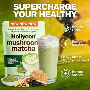Matcha aux champignons Marque Blanche OEM avec Crinière de Lion et Ashwagandha pour la Santé Cérébrale, Intestinale, Immunitaire, du Stress et de la Mémoire - Product Image 5