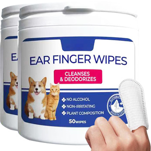 Lingettes nettoyantes pour les oreilles des animaux de compagnie sans <span class=keywords><strong>alcool</strong></span> et à base de plantes de marque privée pour chiens et chats - Product Image 1