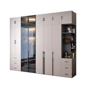 Combinación de Muebles de Madera de Doble Color para Dormitorio, <span class=keywords><strong>Armario</strong></span> Organizador de Ropa - Product Image 1