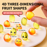 Bonbons gélifiés pelables en forme de fruits 3D, texture moelleuse et juteuse, collations fruitées interactives amusantes, vente en gros