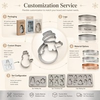Emporte-pièces de Noël en acier inoxydable, formes Bonhomme de neige, certifiés SGS, moule à biscuits, supporte la personnalisation, boîte de rangement premium, vente en gros