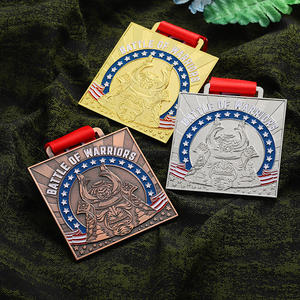 מדליית הקרב צורה מרובע מדליות ספורט למות הליהוק אמייל סגסוגת אבץ זהב כסף מצופה מדליות מותאמות אישית עם סרט - Product Image 5