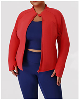 Veste de sport personnalisée de haute qualité pour femmes, style automne-hiver, col montant, pour le yoga, la remise en forme et la salle de sport, taille plus
