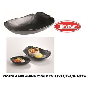 Black Oval Melamine <b>Disposable</b> <b>Bowl</b> 22x14.7x4.7h - Product Image 1