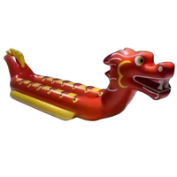 Nouveau style, bateau dragon gonflable rouge durable, tube de ski nautique double, capacité 200 kg, pour les 3 ans et plus, pour les jeux aquatiques