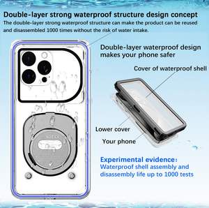 Funda de teléfono impermeable de autocomprobación para teléfonos inteligentes de 6,9 pulgadas, carcasa subacuática IP68 de 33 pies con pantalla táctil y cubierta de cámara HD - Product Image 3