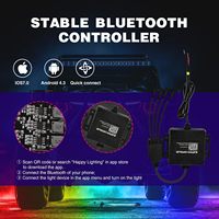 Luces RGB Impermeables para Roca, 4 Módulos, Multicolor, Iluminación Neón Bajo Carro, con Controlador por APP, Función de Temporización, Kit de Iluminación Musical