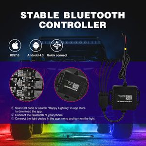 Luces RGB Impermeables para Roca, 4 Módulos, Multicolor, Iluminación Neón Bajo Carro, con Controlador por APP, Función de Temporización, Kit de Iluminación Musical - Product Image 2