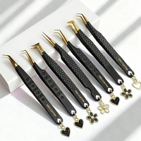 Pinset Bulu Mata Profesional dengan Logo Kustom Gratis untuk Ekstensi Bulu Mata Volume dan Klasik, Peralatan Kecantikan Salon