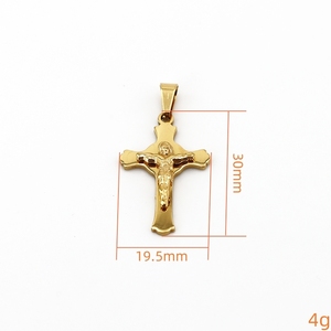 Atacado Banhado A Ouro Aço Inoxidável Cruz Diy Encantos Mulheres Colar Pingente Jóias Fazendo Acessórios - Product Image 2