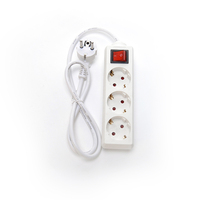 Cable de Extensión Interior de 3 Enchufes con Protector Contra Sobretensiones, Regleta de Alimentación de 3 Tomas, Cables de Alimentación de Poliuretano H05VV-F de 3x1.5mm