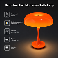 Lampe de table LED moderne et minimaliste en ABS, à intensité variable en continu, commande tactile, sans fil, flexible, simple, réglable, 3 couleurs, pour chambre et bureau