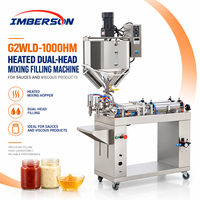 Machine de remplissage et de mélange pneumatique sur pied haute précision à chauffage intégré pour bouteilles en plastique/verre, sauces sucrées, sauces chili, sauces arachides
