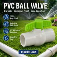 Robinet à boisseau sphérique en PVC de Chine avec poignée papillon verte, anti-corrosion pour l'irrigation, le jardin, la ferme, la plomberie, vente en gros OEM