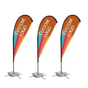 Prix d'usine bon marché Drapeaux de <span class=keywords><strong>pied</strong></span> d'impression numérique Poteaux de carbone double face Drapeau de plage - Product Image 2