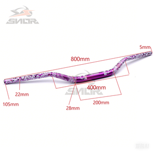 SNOR vente en gros Tubes de poignée d'impression de crâne ensemble de guidon universel barres de graisse 28mm guidon en alliage d'aluminium pour vtt - Product Image 4