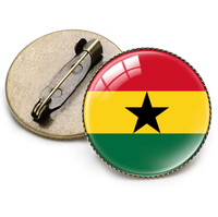 Nouvelle Broche Rétro Drapeau du Ghana, Badge Épingle Pays du Monde, Cadeau Nouveauté, Souvenir pour Voyageurs et Amoureux, Cadeau pour Fans de Clubs de Football, Personnalisé