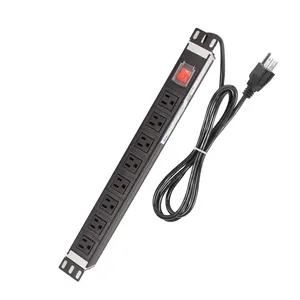 19 inch 1U Rack PDU 8 Outlets US PDU 125V 2500W Custom Power Strip Socket